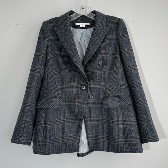 Veronica Beard Yareli Dickey Jacket in Navy Multi Size 4 Plaid Jacket Academia - Picture 10 of 16